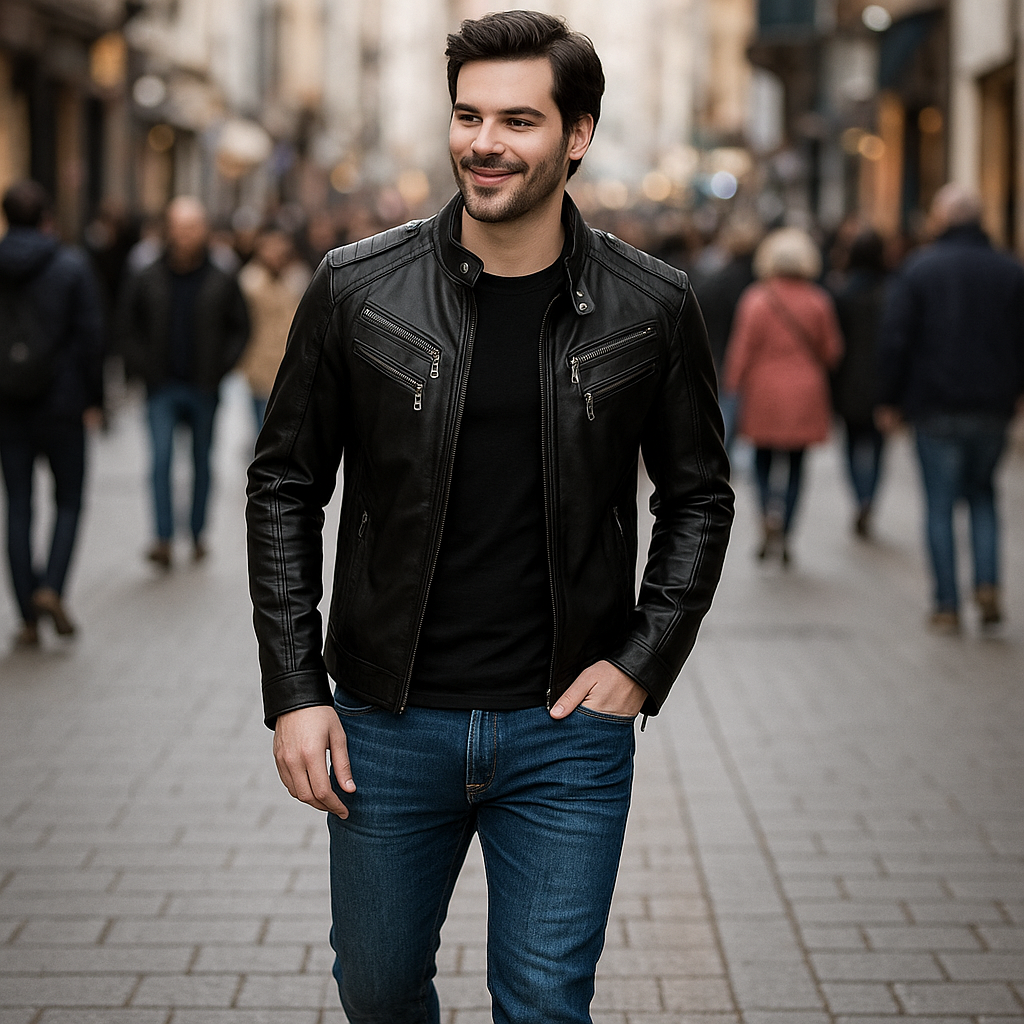Marlon – Stilvolle & Robuste Lederjacke für jede Jahreszeit