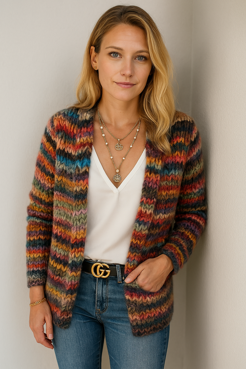 Mira | Bunte Frühling Damen-Strickjacke