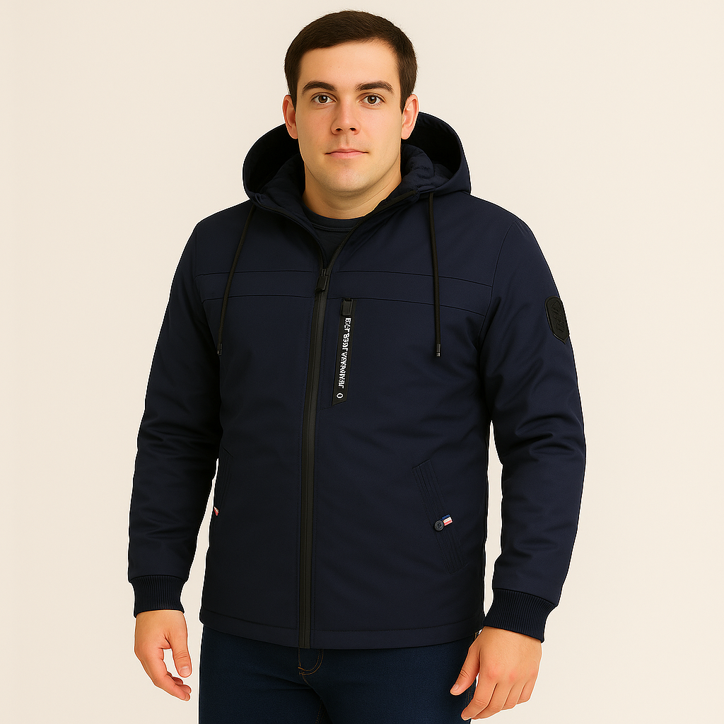 Arno | Herren Fleece-Winterjacke mit Kapuze