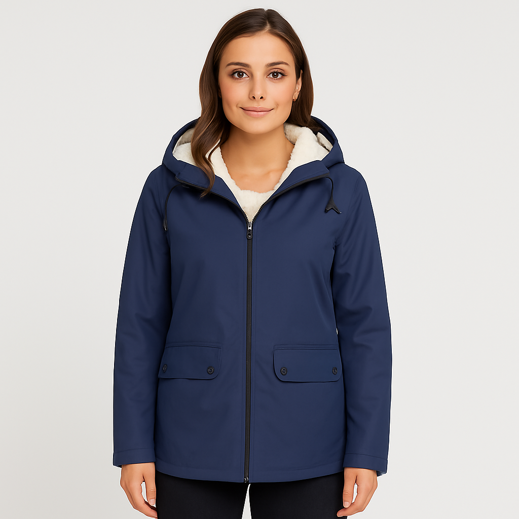 Greta | Damen Übergangsjacke mit Reißverschluss, Kapuze und Taschen