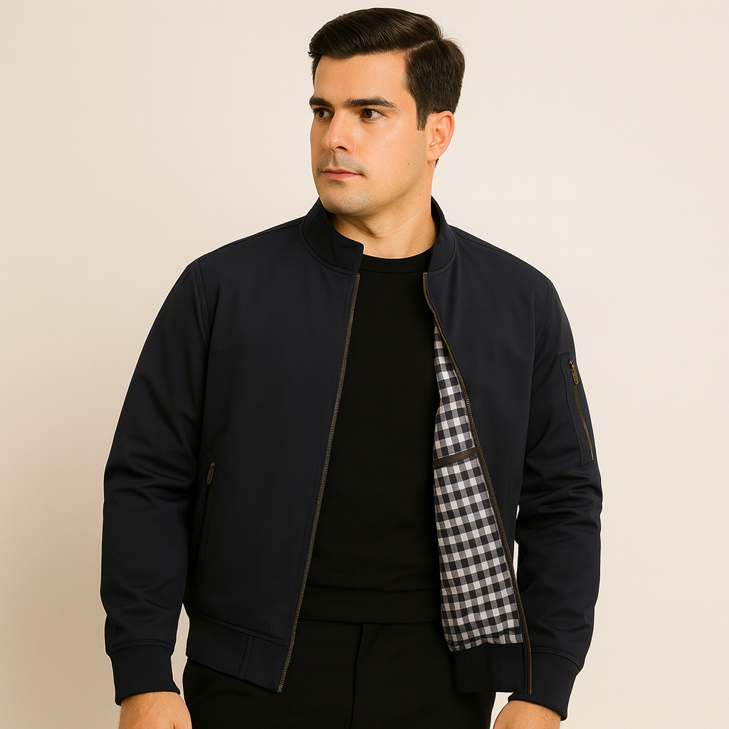 Lässige Herrenjacke mit Stehkragen