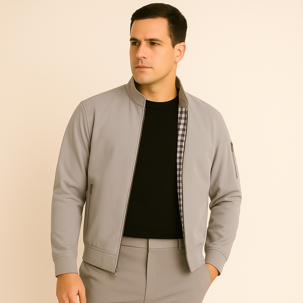 Lässige Herrenjacke mit Stehkragen