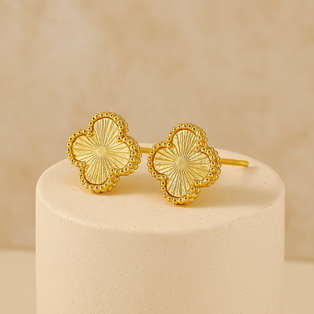 Kleeblatt Ohringe in Gold