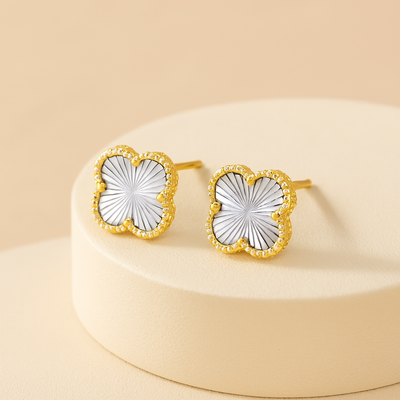 Kleeblatt Ohringe in Gold