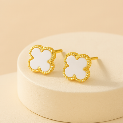 Kleeblatt Ohringe in Gold