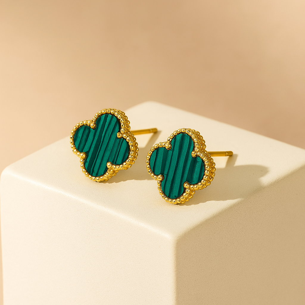 Kleeblatt Ohringe in Gold