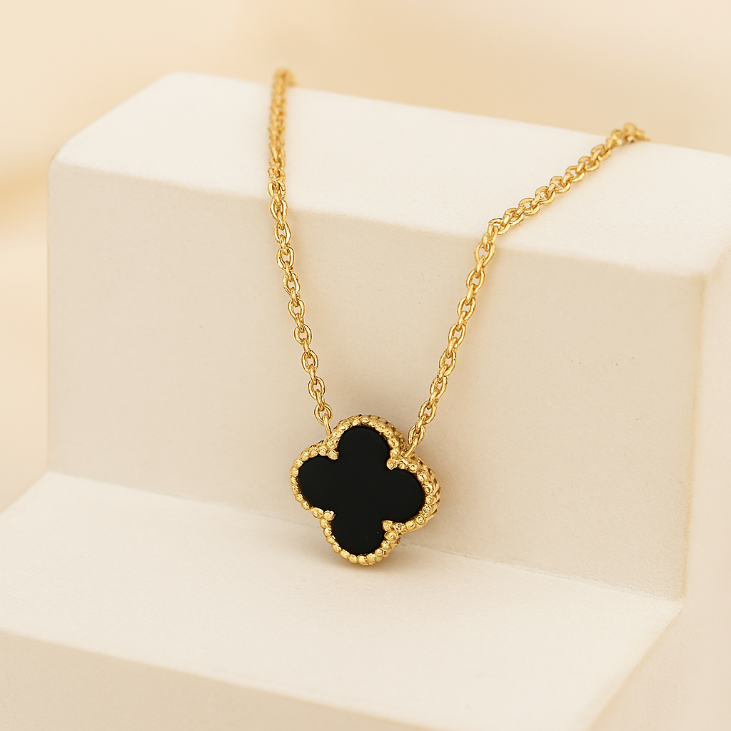 Kleeblatt Halskette aus Gold