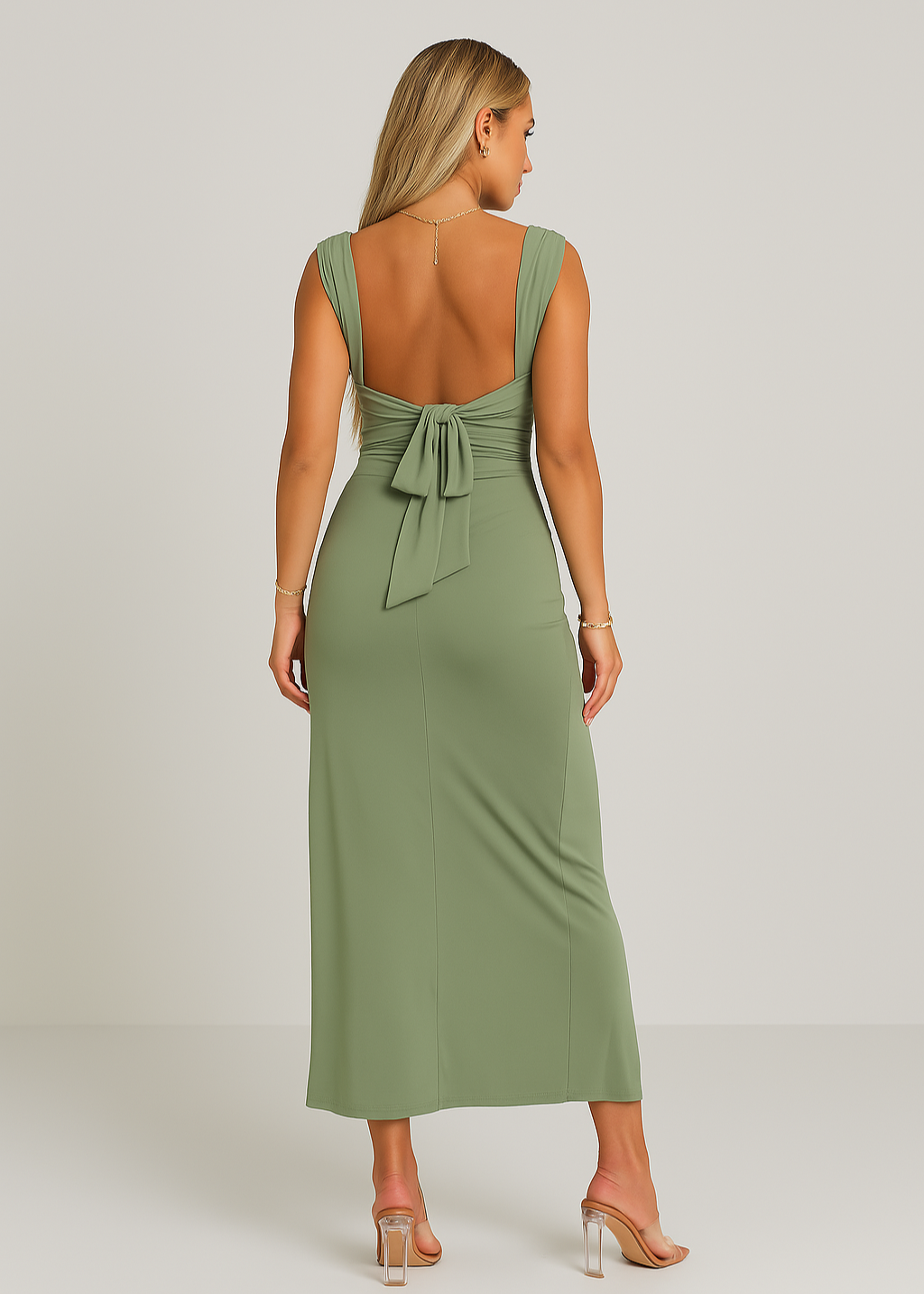 Eline - Hübsches Kleid mit Schleife und Schlitz