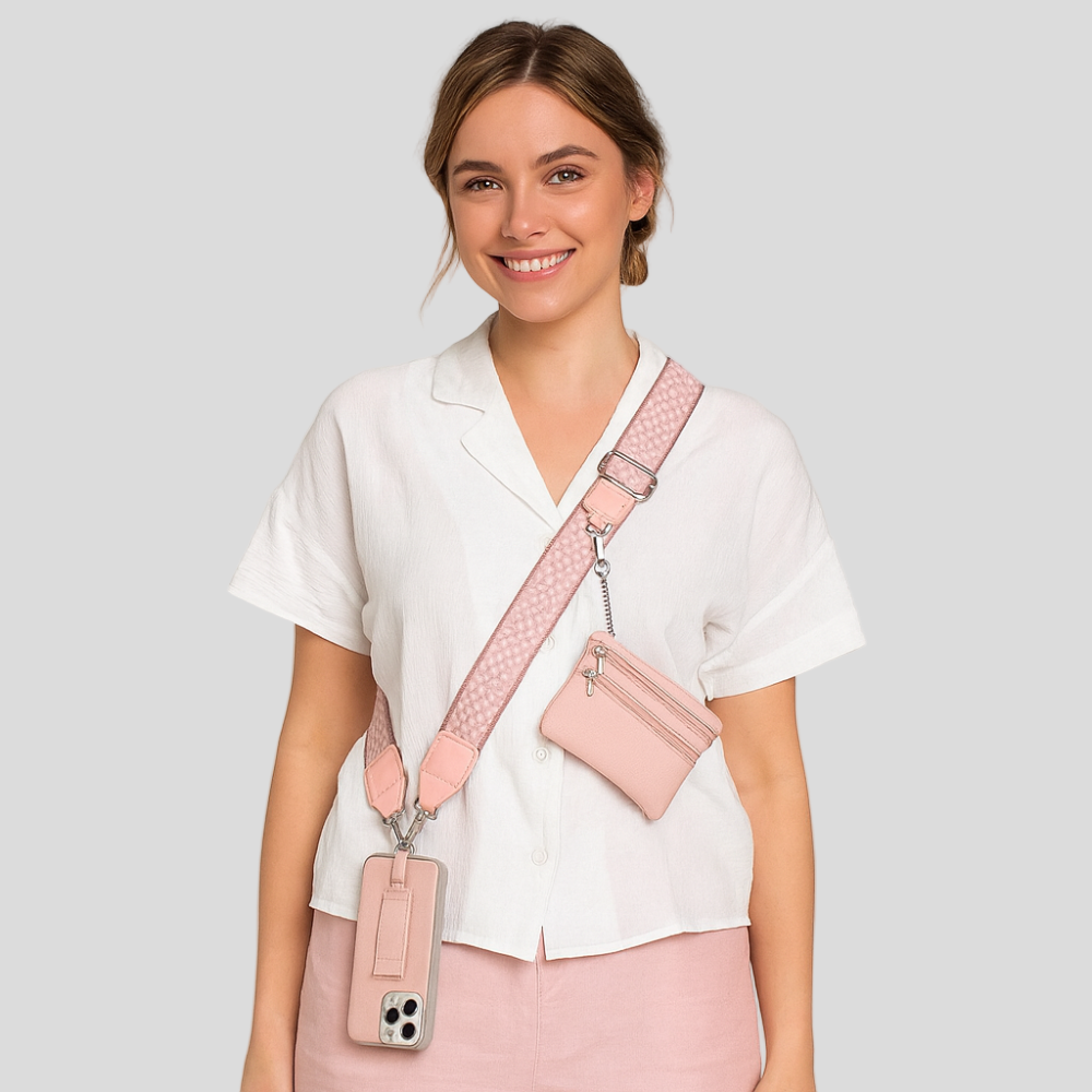 SecureZip | Stilvolle Crossbody-Telefonhalterung mit Geldbörse