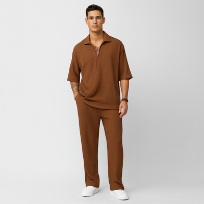 Herren-Zweiteiler – Stilvolles Casual-Outfit mit Langarmshirt und passender Hose