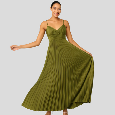 Elise – Plissierter Midikleid für elegante Anlässe