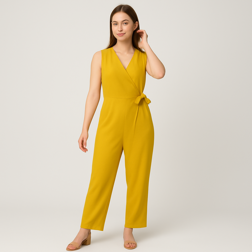 Ärmelloser Aurora-Overall mit integrierten Knoten-Details – Elegantes Ein-Stück-Outfit