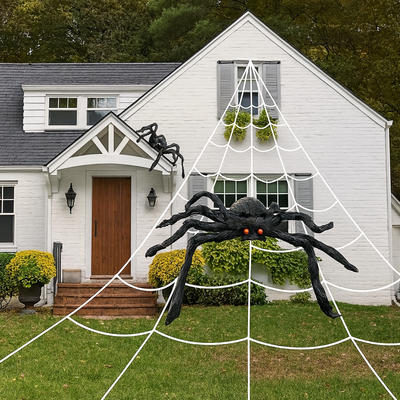 DarkWeave Riesen-Spinnennetz 16ft – Halloween Außendeko für Garten & Patio