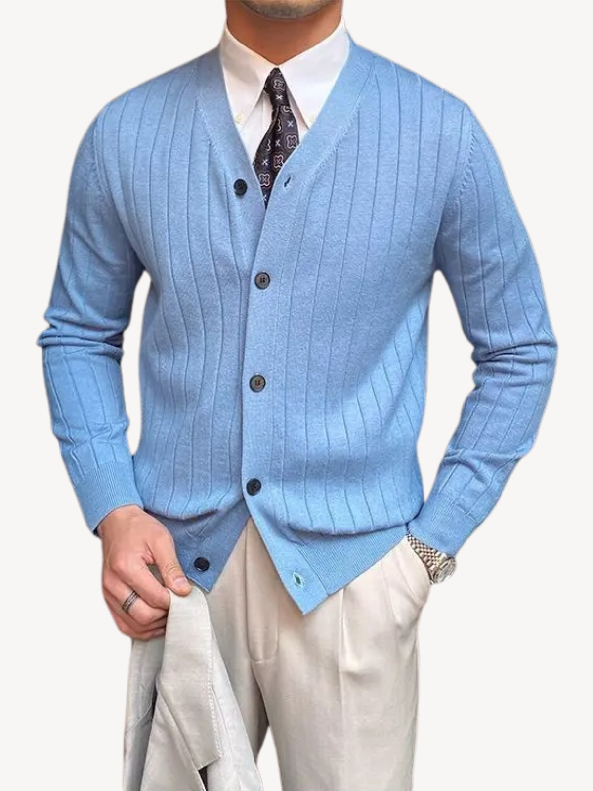 Andrew | Herren-Cardigan mit V-Ausschnitt