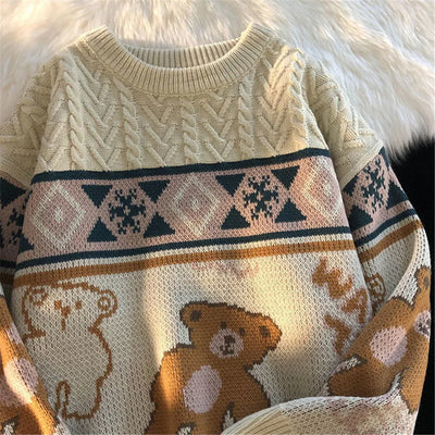 Pullover mit Bärenmuster für Damen