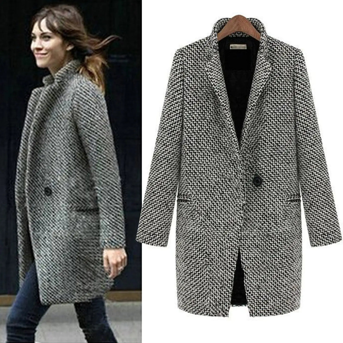 Zaira® | Langer Wollmantel