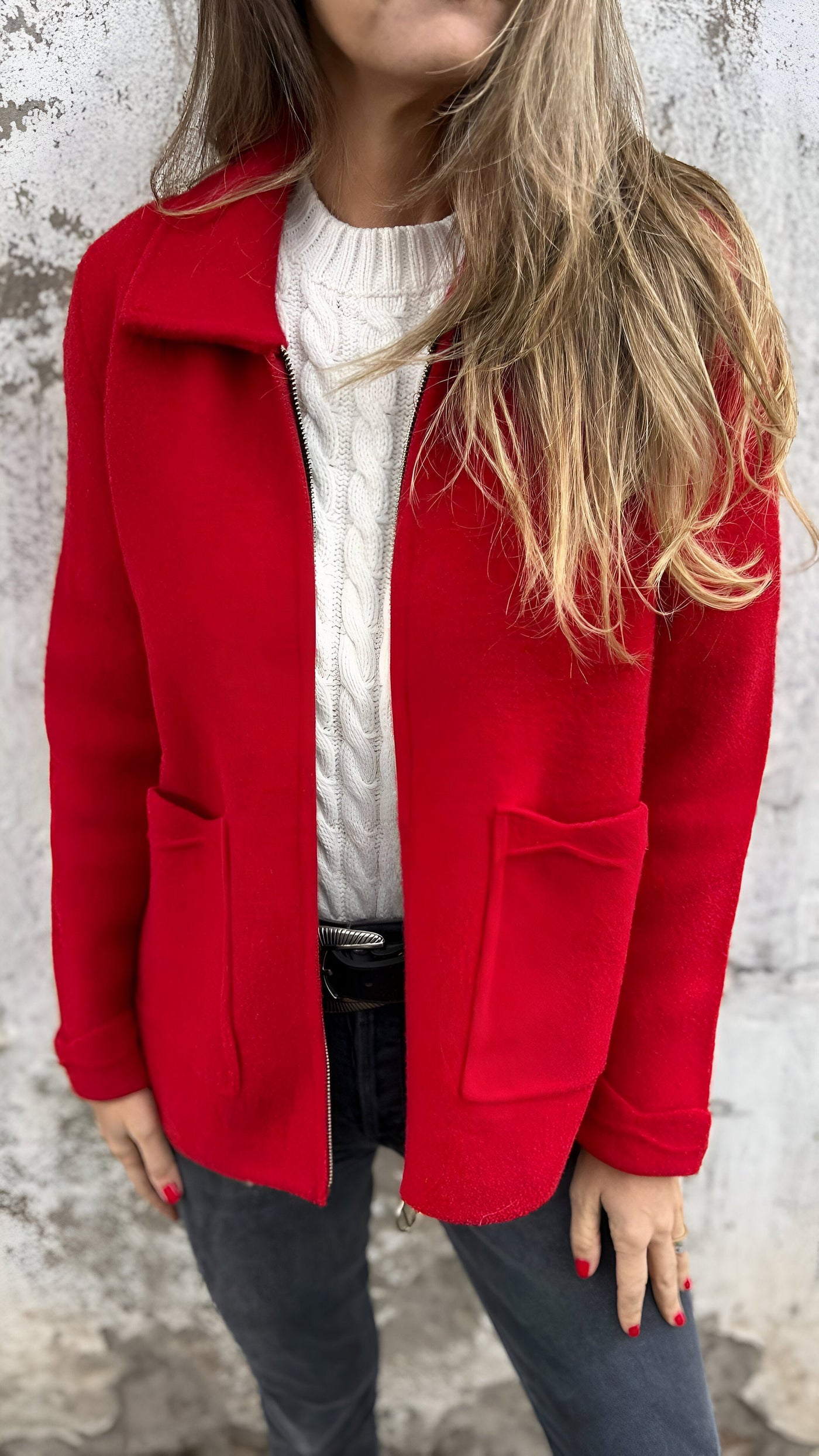 Valentina® | Wildlederjacke mit Reverskragen und Reißverschluss