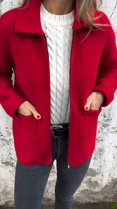 Valentina® | Wildlederjacke mit Reverskragen und Reißverschluss