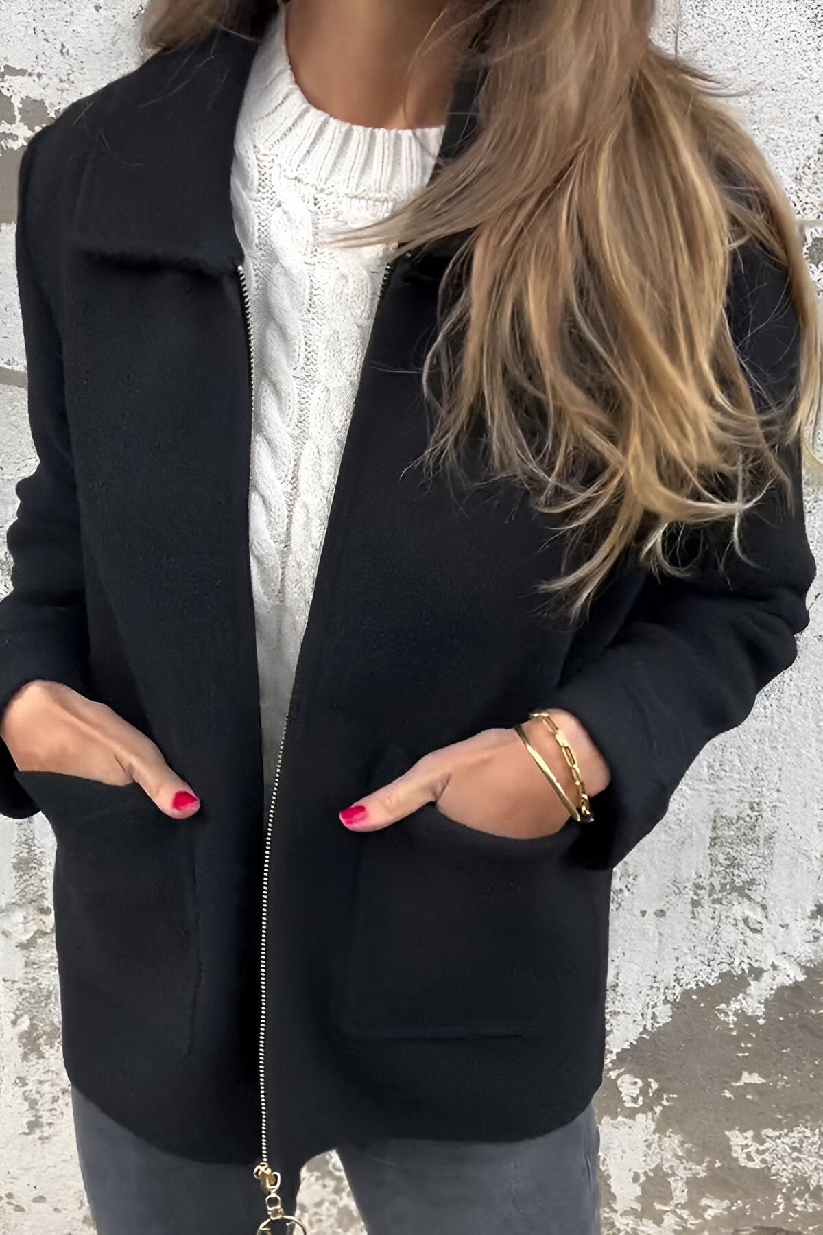 Valentina® | Wildlederjacke mit Reverskragen und Reißverschluss