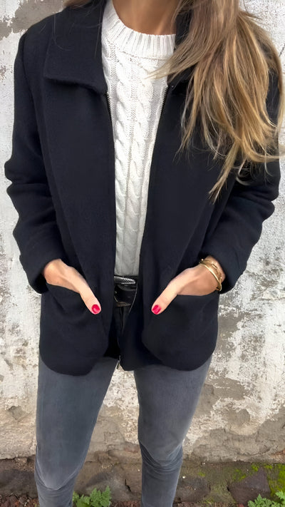 Valentina® | Wildlederjacke mit Reverskragen und Reißverschluss