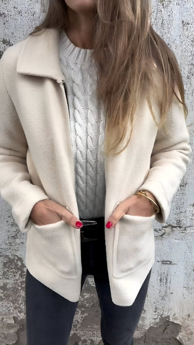 Valentina® | Wildlederjacke mit Reverskragen und Reißverschluss