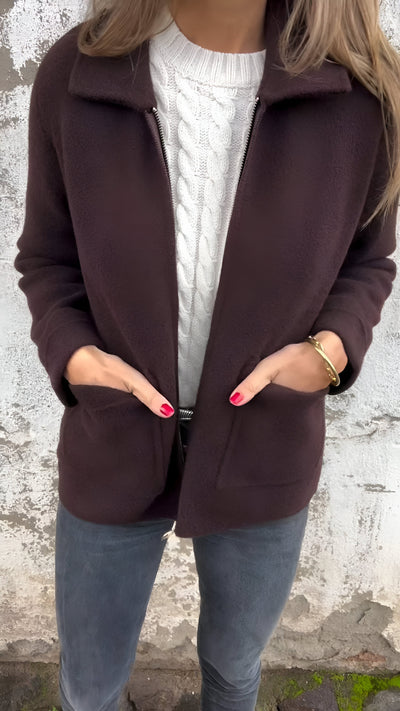 Valentina® | Wildlederjacke mit Reverskragen und Reißverschluss