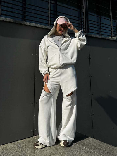 Damen Loungewear-Set mit Kapuze und Cut-Outs