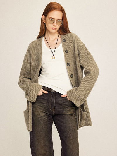 Damen Strickjacke Klassisch Elegante Cardigan