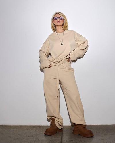 Damen Sweatshirt Set aus Weichem Stoff im Modernen Stil