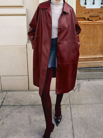 Lange Damenjacke mit Taschen und Knopf, Zeitloser Stil für jede Gelegenheit