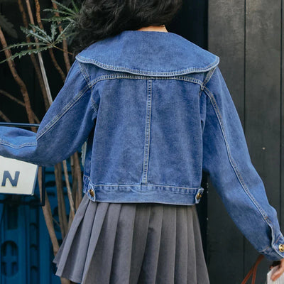 Amanda® | Damen-Jeansjacke mit Peter-Pan-Kragen