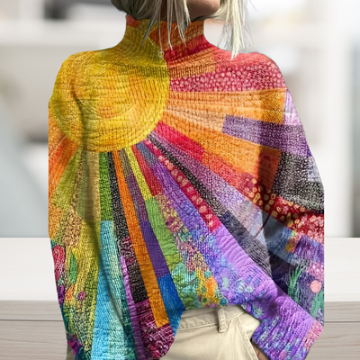 Hannah - Fröhlicher Bunter Rollkragenpullover