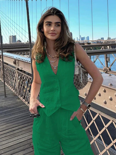 Sarina - 2-teiliges Set - ärmelloses Oberteil und Hose