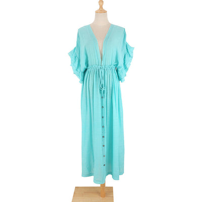 Doreen – Langer Damenrock Mit Knopf Und Taillenkordel