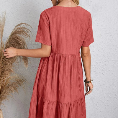 Mimi - Retro lockeres Sommerkleid mit V-Ausschnitt