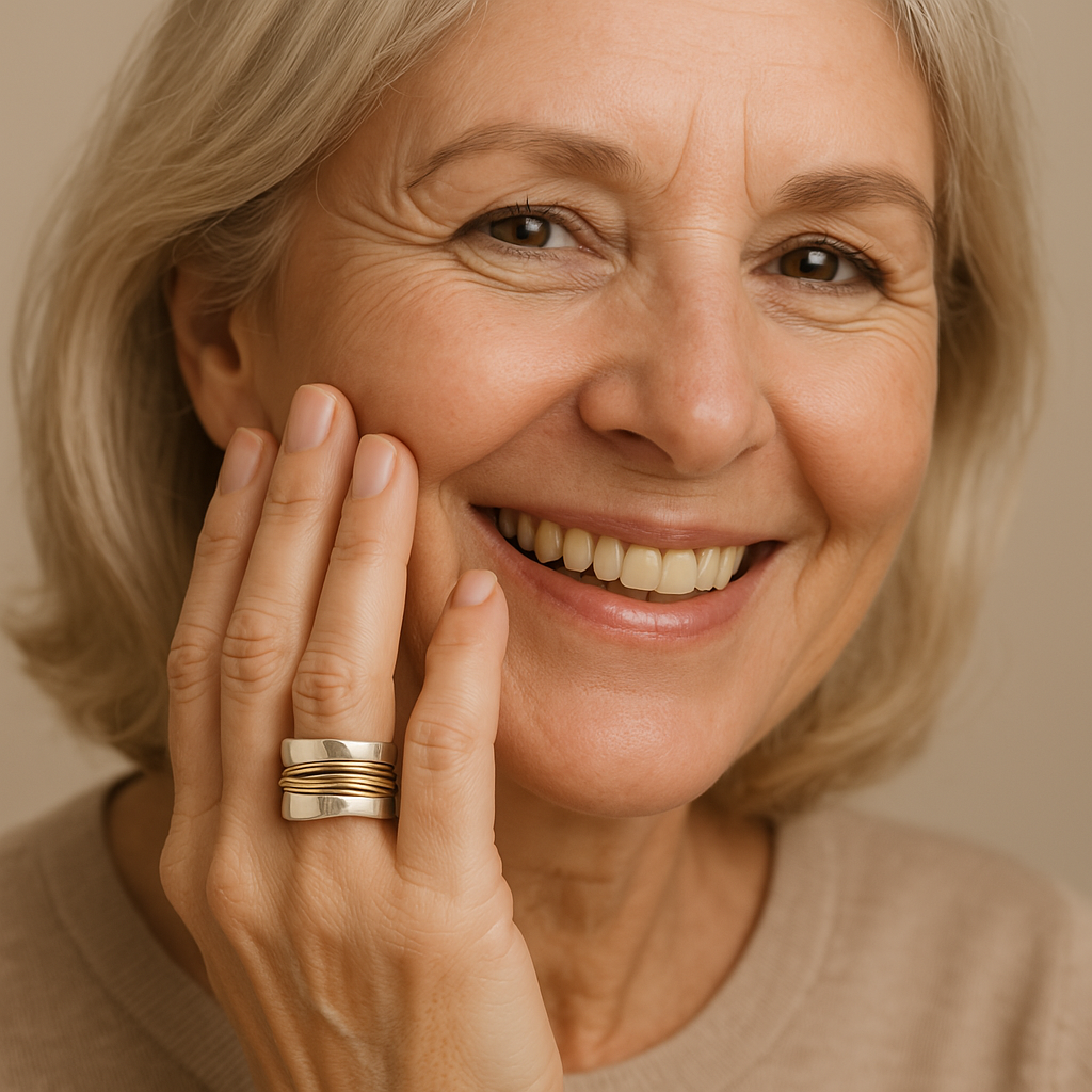 Silberner Ring mit goldenen Fäden