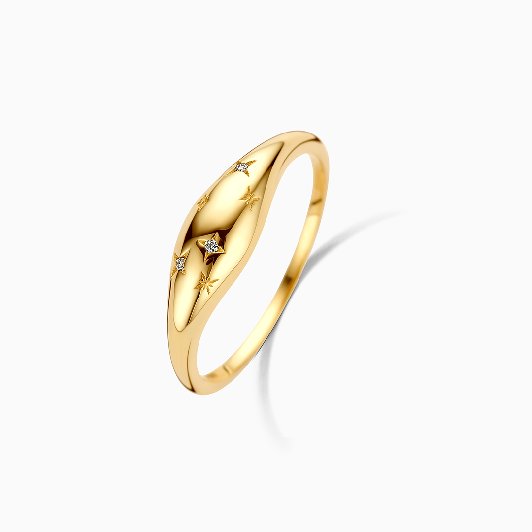 Goldene Diamantkuppelring