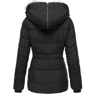 Elegante Damen Winterjacke mit Kunstfellkapuze