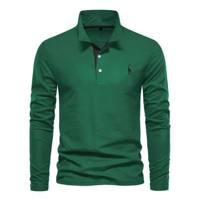 Eleganter Langarm-Polo mit Knopfdesign