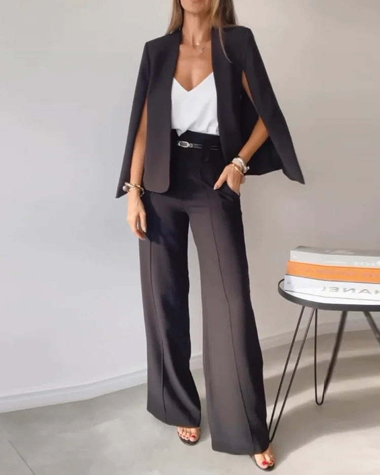 Emily | Stilvolles 3-teiliges Set mit Hose, Top und Schalärmeln