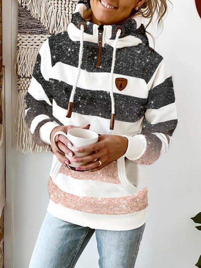 Rafaela® | Lässiges gestreiftes Kapuzen-Sweatshirt