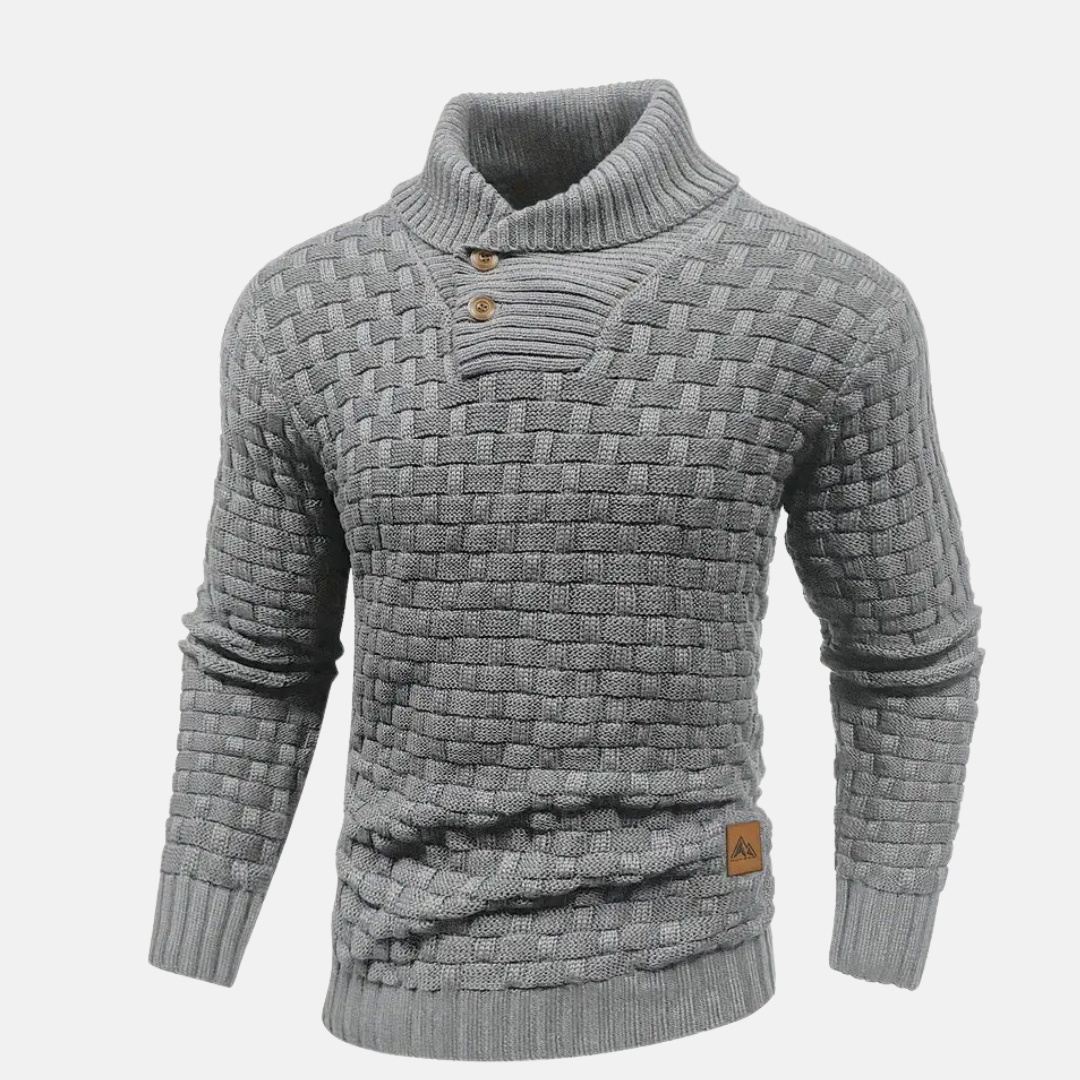 Pullover Herren Strick Mit Knopfkragen | Struktur Design