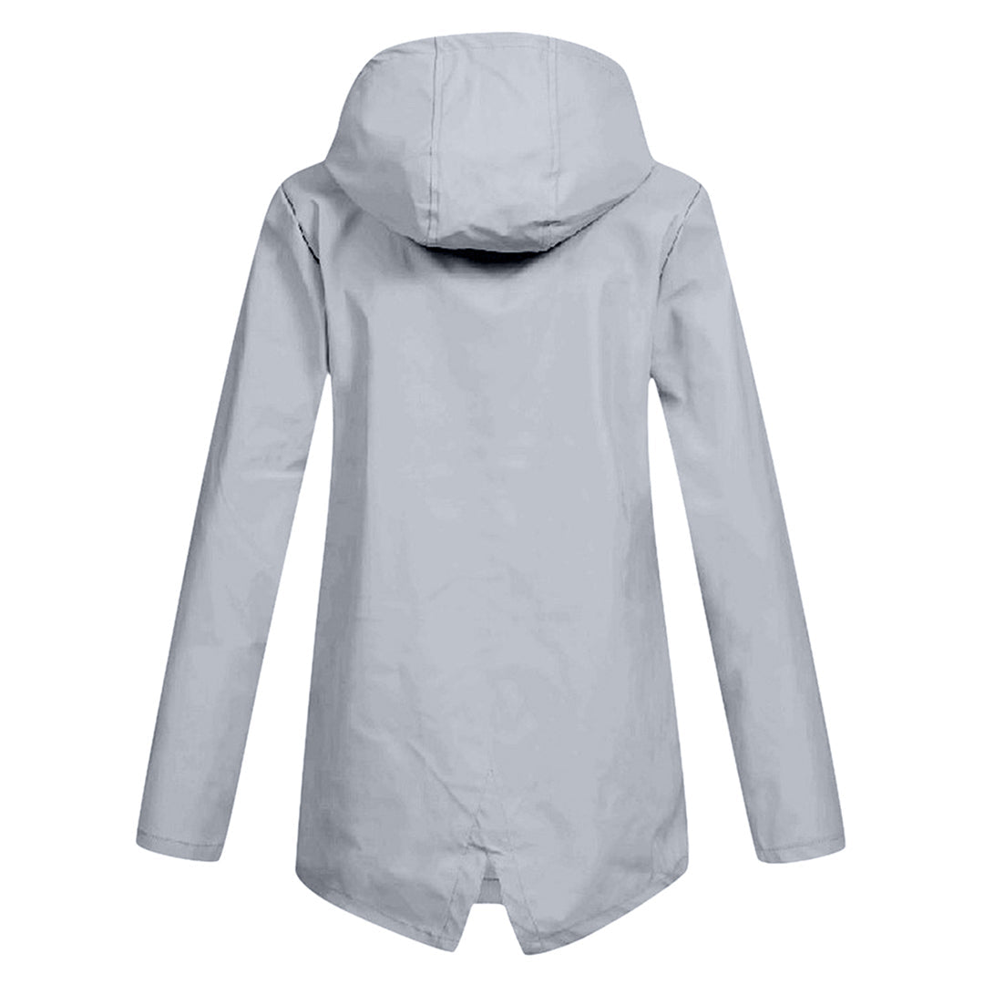 Francine - eleganter langer regenmantel mit kapuze für damen
