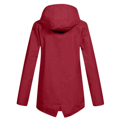 Francine - eleganter langer regenmantel mit kapuze für damen