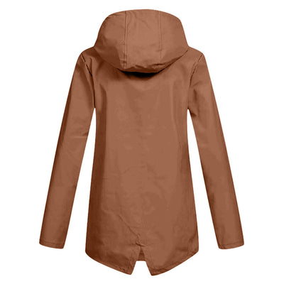 Francine - eleganter langer regenmantel mit kapuze für damen