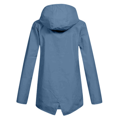 Francine - eleganter langer regenmantel mit kapuze für damen