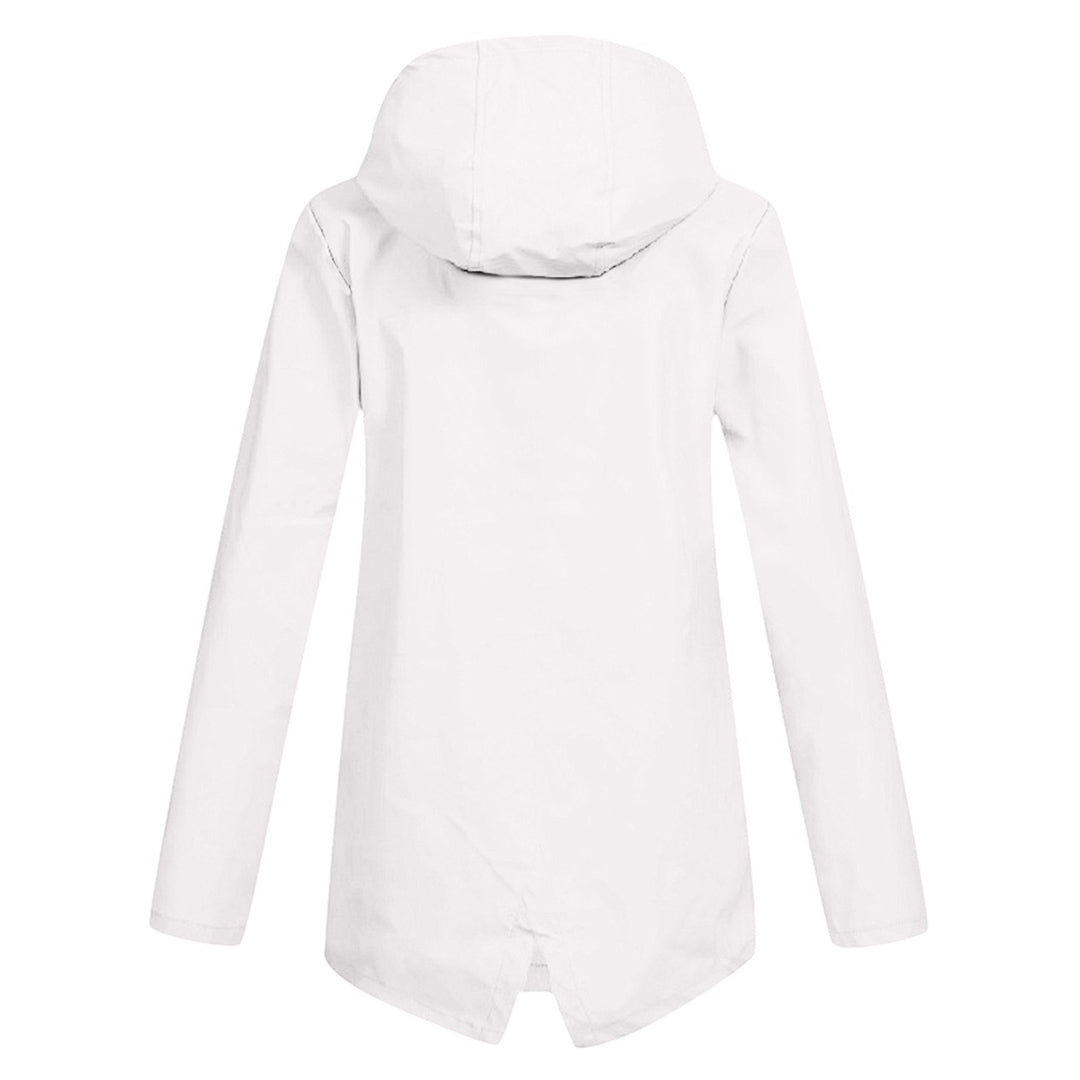 Francine - eleganter langer regenmantel mit kapuze für damen