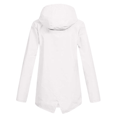Francine - eleganter langer regenmantel mit kapuze für damen