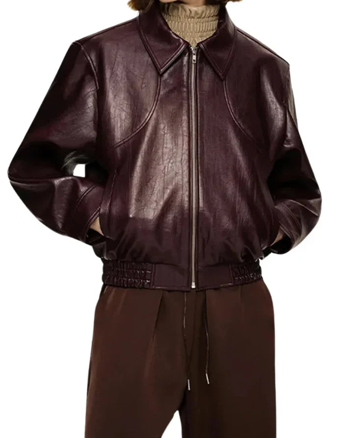 Anna - klassische burgunderrote jacke