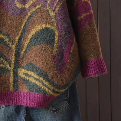 Patricia - eleganter pullover mit blumenmuster für damen